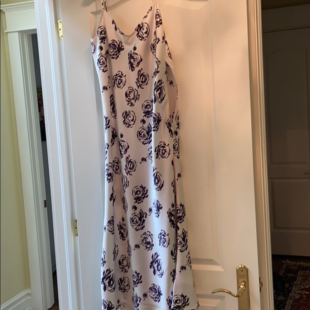 White and dark purple slip dress